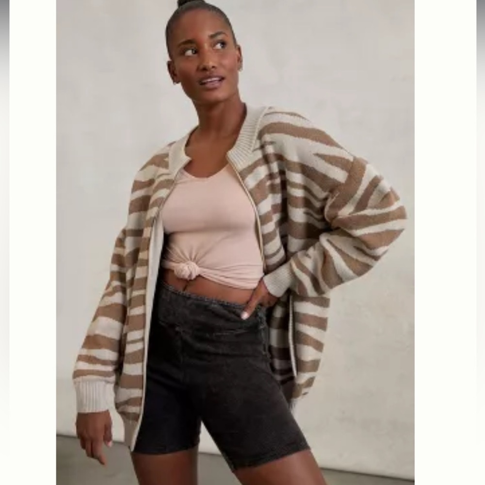 Anthropologie Zebra Striped Cardigan